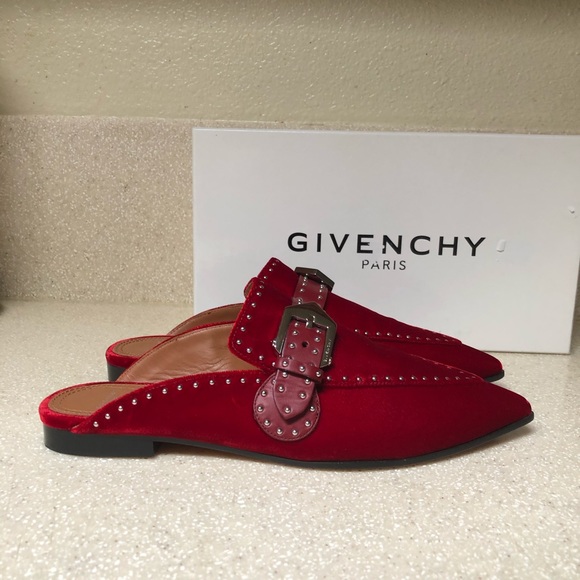 Givenchy Elegant Studded Loafer Mule Red 39 / 9 - Picture 2 of 8